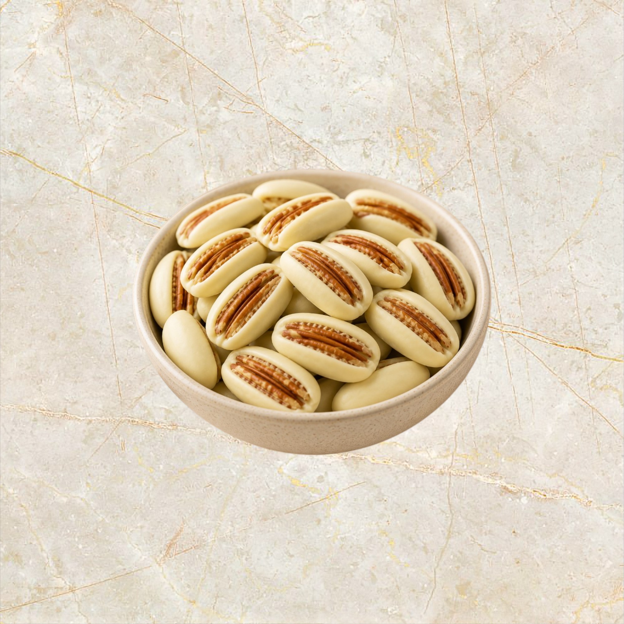 nuez mitad chocolate blanco