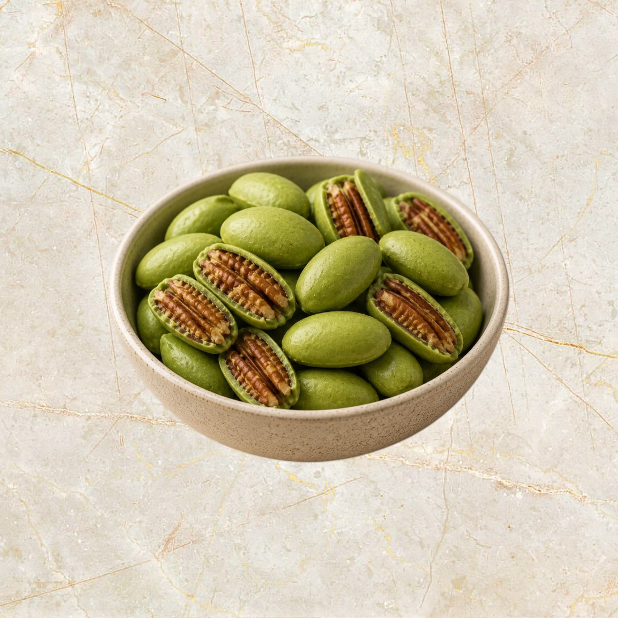 nuez mitad matcha